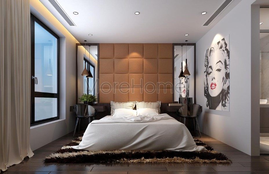Thiết kế nội thất phòng ngủ chung cư Vinhomes Nguyễn Chí Thanh